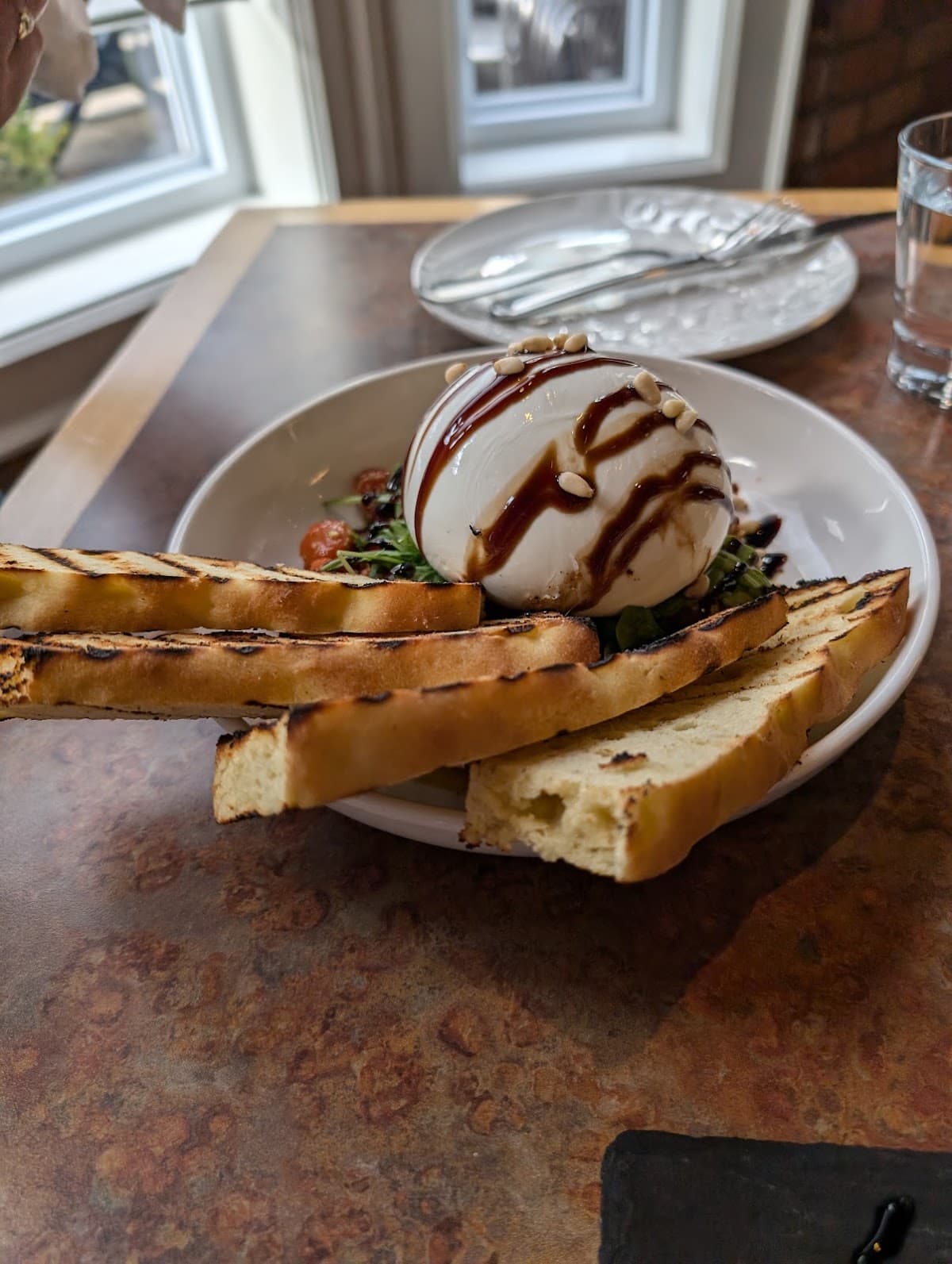 Burrata salad with fresh greens